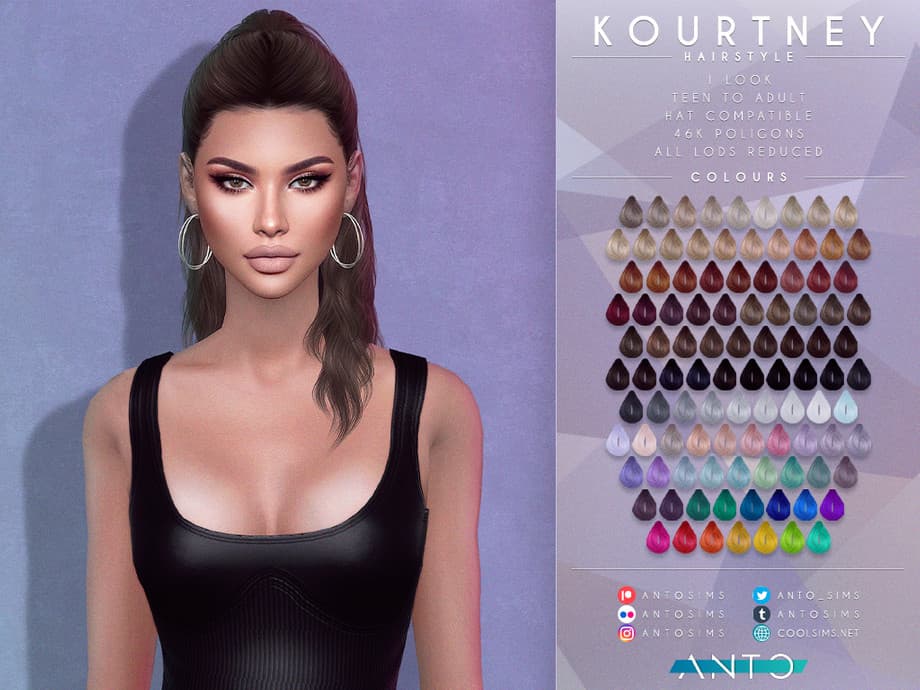 Скриншот мода Прическа Kourtney Hairstyle